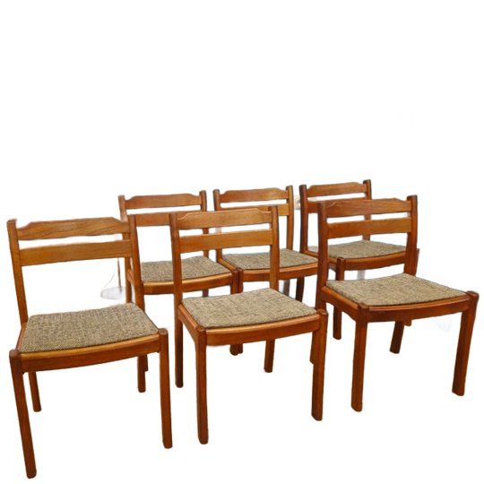Set 6 Vintage Eetkamerstoelen dyrlund Deens Eetkamerstoel Stoel Stoelen 1