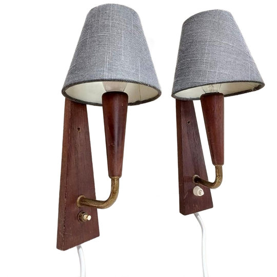 Set Teak Wandlampjes 1
