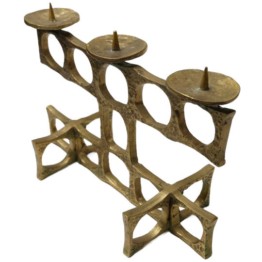 Brutalist Bronzen Kandelaar Van Heinz Goll, Oostenrijk Jaren 60 1