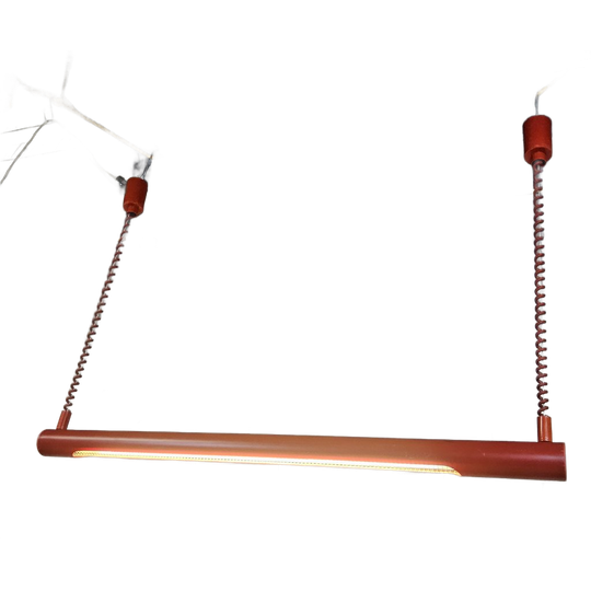 Vintage In Hoogte Verstelbare Rode Fluorescent Buis Lamp (Massive) (retro Tl Verlichting) 1