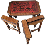 Art Deco / Nesting Table 3 X / Attributed To Maison Franck / Inlaid Tortoiseshell Top / 1920 thumbnail 1