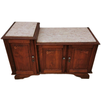 Vintage Tv Meubel, Dressoir Sideboard Met Marmer Blad 712