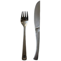 Vintage 70S Modernist Steel Cutlery Set