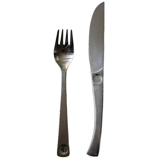 Vintage 70S Modernist Steel Cutlery Set 1
