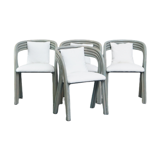 Set Van 4 Nieuwe Gestoffeerde Jaren ’70 Vintage Design Eetkamerstoelen Van Axel Enthoven Voor Roh 1