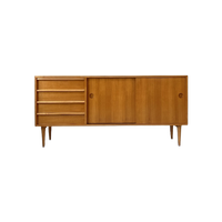 Vintage Houten Dressoir Met 4 Lades En 2 Schuifdeurtjes