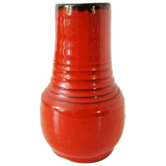 Vintage Vaasje Oranje Vaas Rood Vaasje Keramiek 1