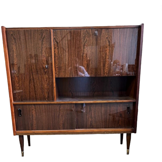 Vintage Houten Kast / Retro Barkast / Vitrine 1