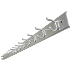 225 Cm Lange Aluminium Wandkapstok Met 16 Dubbele Haken, Jaren 60 thumbnail 1