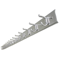 225 Cm Lange Aluminium Wandkapstok Met 16 Dubbele Haken, Jaren 60