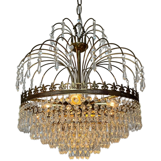 Vintage Kristallen Kroonluchter Hanglamp Peris Andreu 1