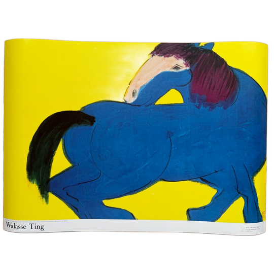 Walasse Ting, Blue Horse, Copyright 1990, Yves Riviere .....printed In Switzerland 1