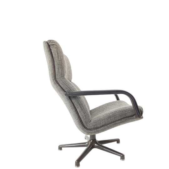Artifort Draaifauteuil Grijs Bruin F154 Vintage Bureaustoel 1