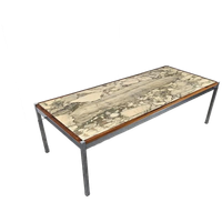 Vintage Salontafel, Chroom, Marmer, Palissander