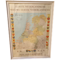 Eerste Wandkaart Van Nederland, Met Lijst.