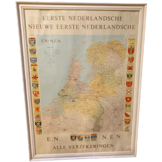 Eerste Wandkaart Van Nederland, Met Lijst. 1
