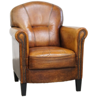 Mooie Statige Fauteuil/ Armchair Gemaakt Van Schapenleer Met Een Correcte Zitcomfort