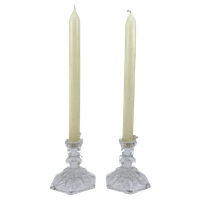 Set Glazen Kandelaars 8Cm Hoog - Glas Kaarshouder- Kerst