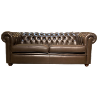 Originele Chesterfield 3 Zits Bank Van Salvale Bruin Leer