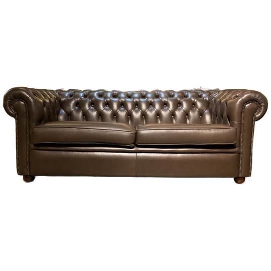 Originele Chesterfield 3 Zits Bank Van Salvale Bruin Leer 1