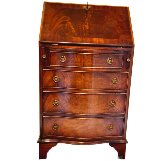 Prachtig Vintage Engels Reprodux Mahonie Secretaire 1