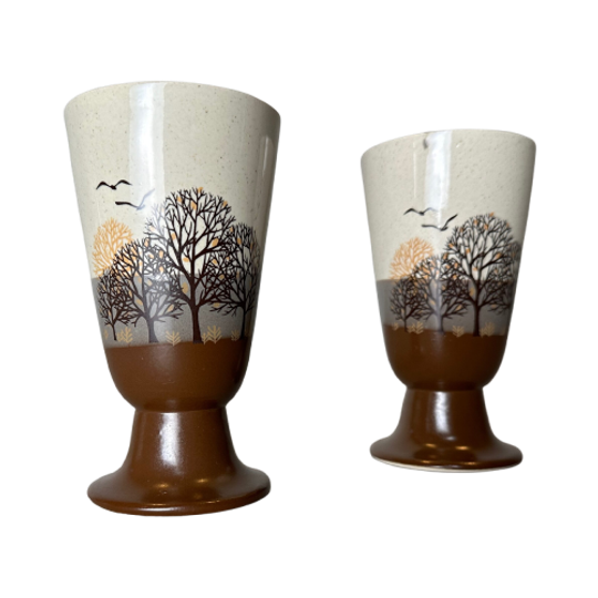 2x Vintage Keramieken Bekers / Vazen 1