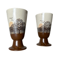 2x Vintage Keramieken Bekers / Vazen