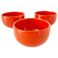 Set 3 Oranje Keramieke Schaaltjes Jaren 70 Tapas Schaal