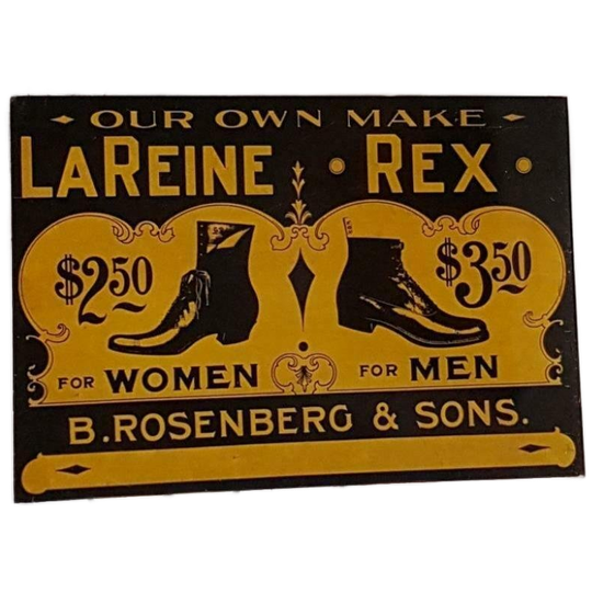 Dubbelzijdig Antiek Usa Tin Sign Van Lareine Rex Shoes. 1
