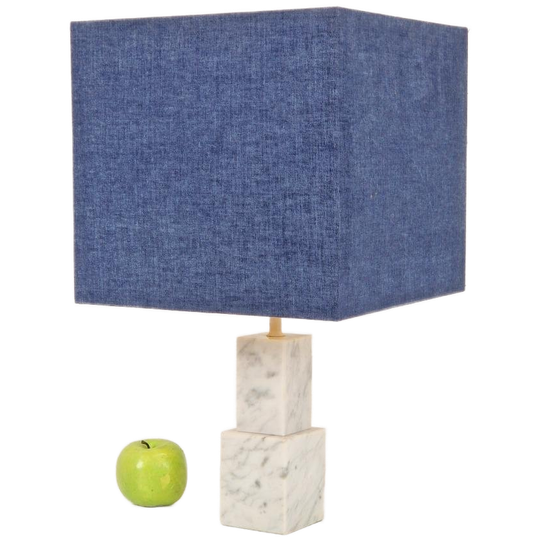 Vintage Kubistisch Carrara Marmer Tafellamp Regency Lamp ’60 1