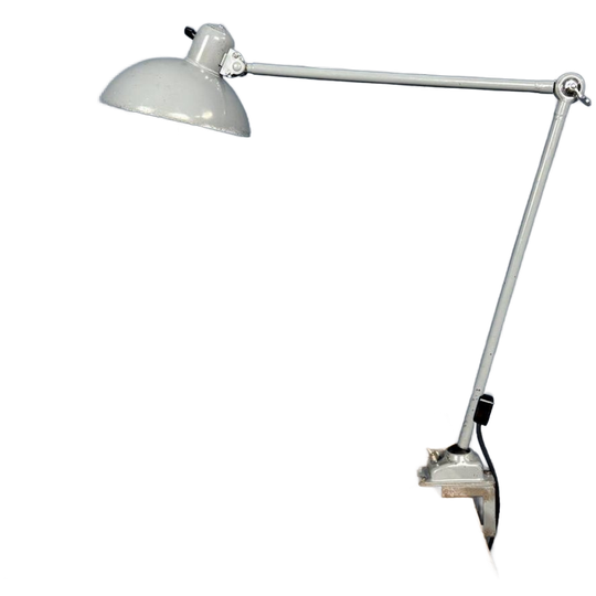 Grijze Twee-arms Kaiser Idell Klemlamp Model 1