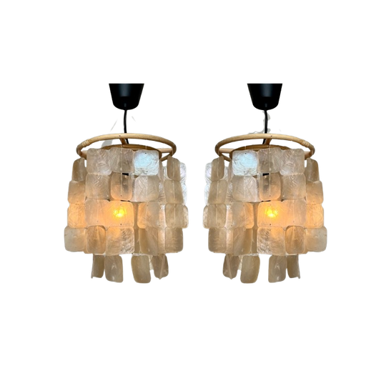 Set Van 2 Capiz Schelpen Schelp Hanglamp Hanglampen Opaline 1
