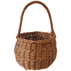 50's Rotan Vintage Mand Picknickmand Hengselmand Mand Mandje thumbnail 1