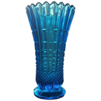Prachtige Blauwe Glazen Vaas Ca 1930 1940 Art Deco thumbnail 1