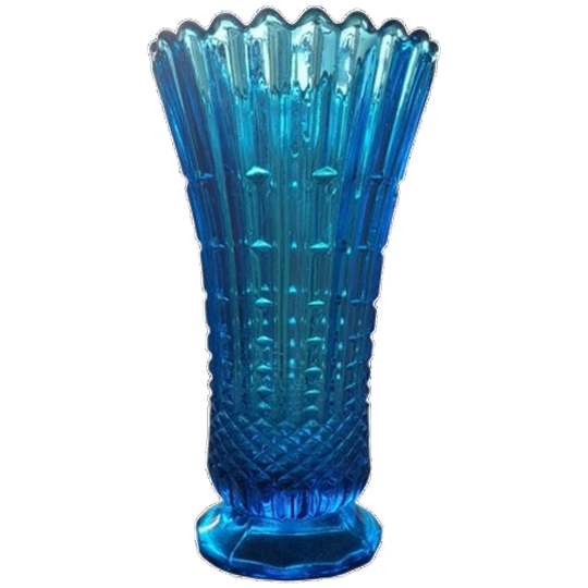 Prachtige Blauwe Glazen Vaas Ca 1930 1940 Art Deco 1