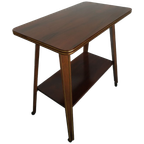 Vintage Plantentafel Bijzettafel Trolley Met Messing Inlay En Wieltjes thumbnail 1