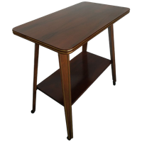 Vintage Plantentafel Bijzettafel Trolley Met Messing Inlay En Wieltjes