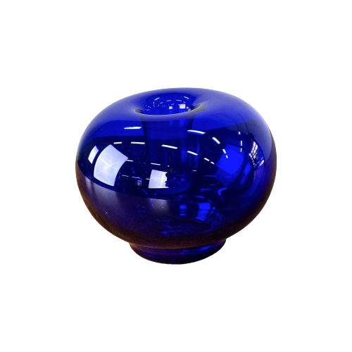 Kobalt Blauw Glazen Design Object / Vaas 13X16