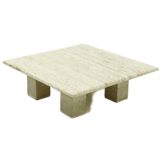 Mid Century Italian Modern Travertine Coffee Table 1970s 1