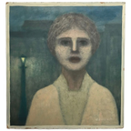 Jan Visser, Vrouwenportret, Gesigneerd thumbnail 1