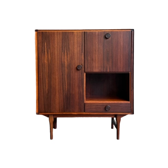 Vintage Rosewood Bar Cabinet Van Fristho - Mid Century Highboard Kast - Kastje 1