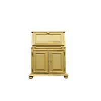 Vintage Klepbureau Secretaire Okergeel