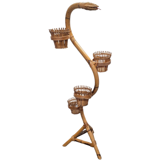 Vintage Rotan Slangen Planten Etagere 1
