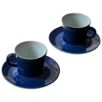 Set Of 2 Cobalt Blue Vintage Cups
