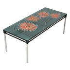 Grote Keramische Tegeltafel Adri Belarti Oranje Bloemen Abstract 109Cm thumbnail 1