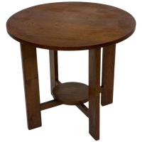 Art Deco Plantentafeltje Bijzettafeltje Eikenhouten Jaren 50