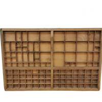 Brocante, Bruine Antieke Houten Letterbak, Wanddecoratie K