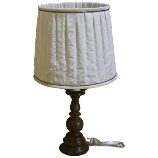 Vintage Tafellamp Jaren 60 Hout En Linnen Kap 1