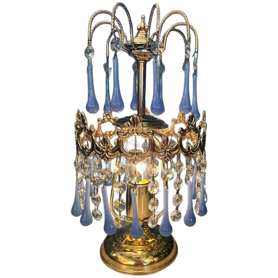 2 Beschikbaar! Opaline Blauwe Murano Teardrop Tafellampen 1