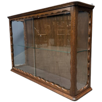 Franse Eikenhouten Wandvitrine Met Schuifdeuren